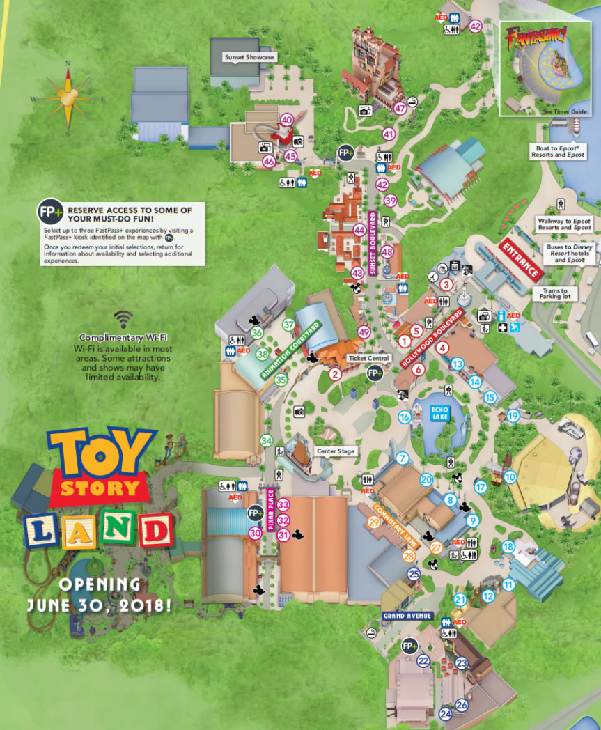 Hollywood Studios Printable Map   Hollywood Studios Map 2018 