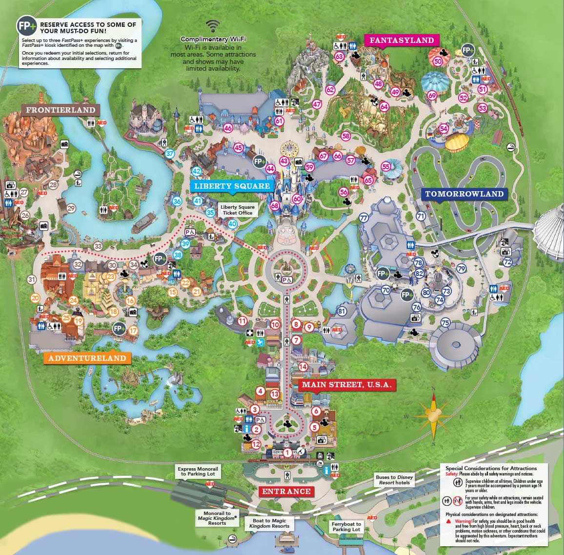 Magic Kingdom Park Guide Map And Attraction Information   Magic Kingdom Map 2018 